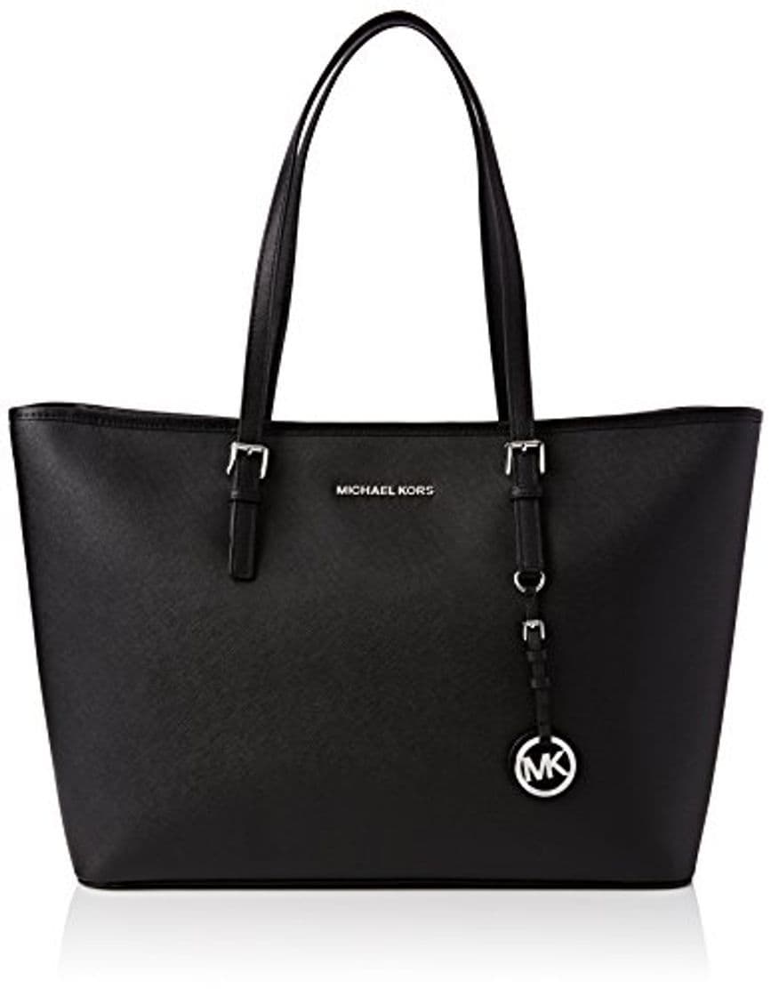 Fashion Michael Kors Jet Set Medium Travel, Bolso Totes para Mujer, Negro (Black)