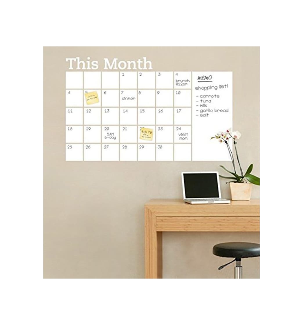 Product Generic Month Calendar Chalkboard Sticker Blackboard Removable Planner Wall Stickers Black Board Office Scho