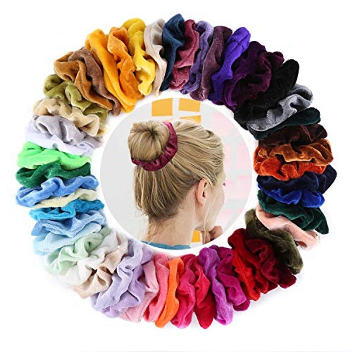 Lugar 50 Colores Velvet Elástico Hair Scrunchies