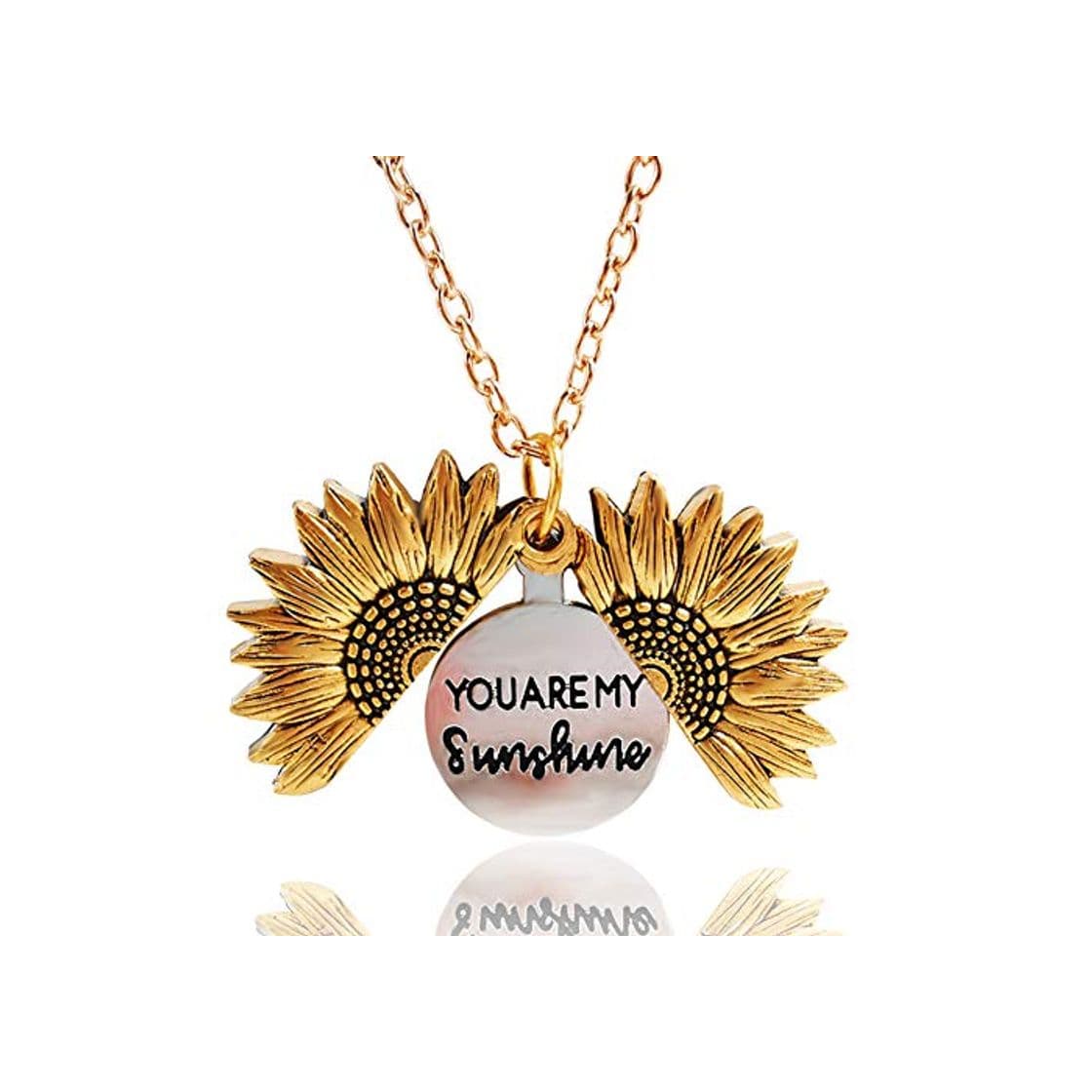 Product Collar colgante de medallón de girasol Eres mi sol colgante collar grabado para mujeres niñas con bonita caja de regalo