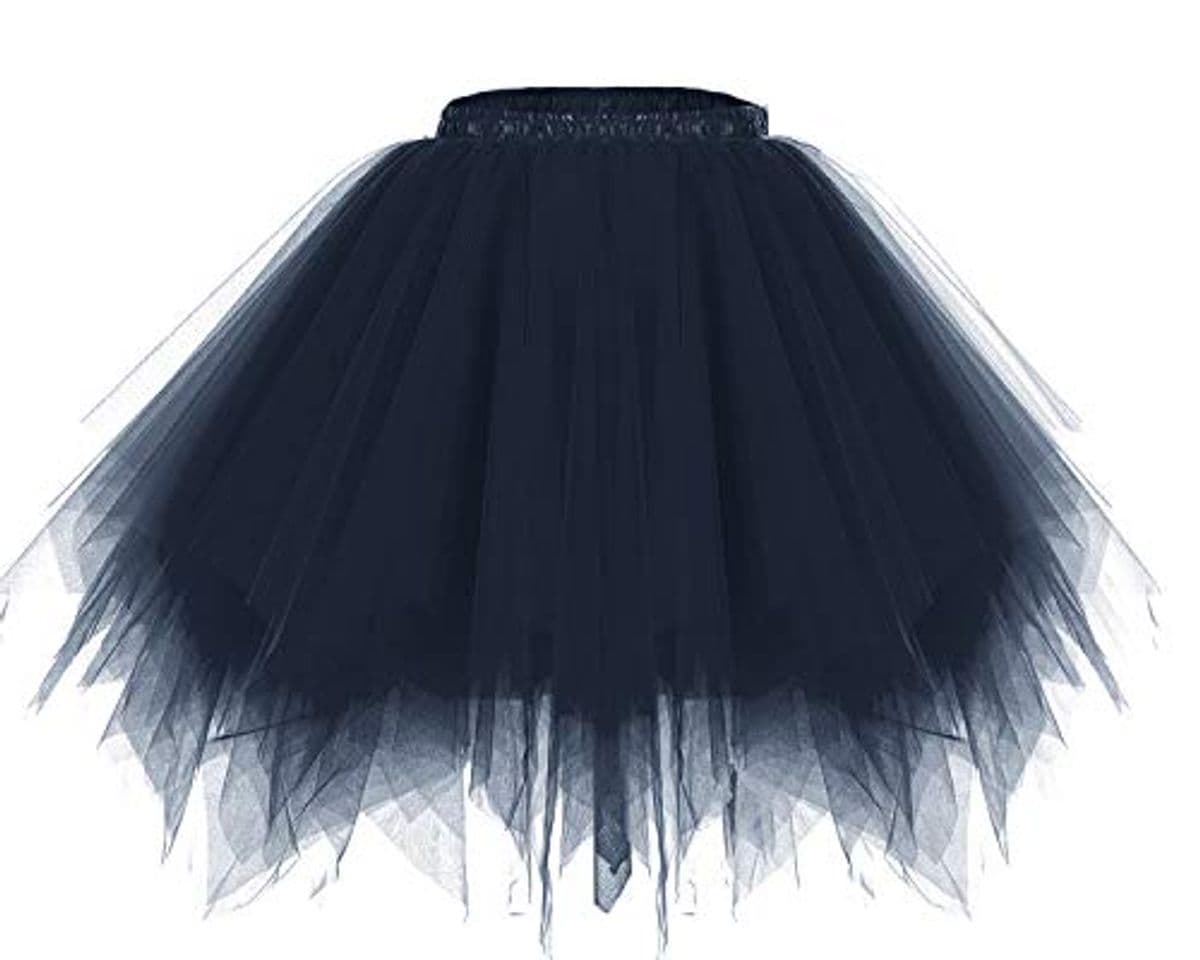 Fashion Bridesmay Mujeres Faldas Enaguas Cortas Tul Plisada Fiesta Tutu Ballet Navy XL