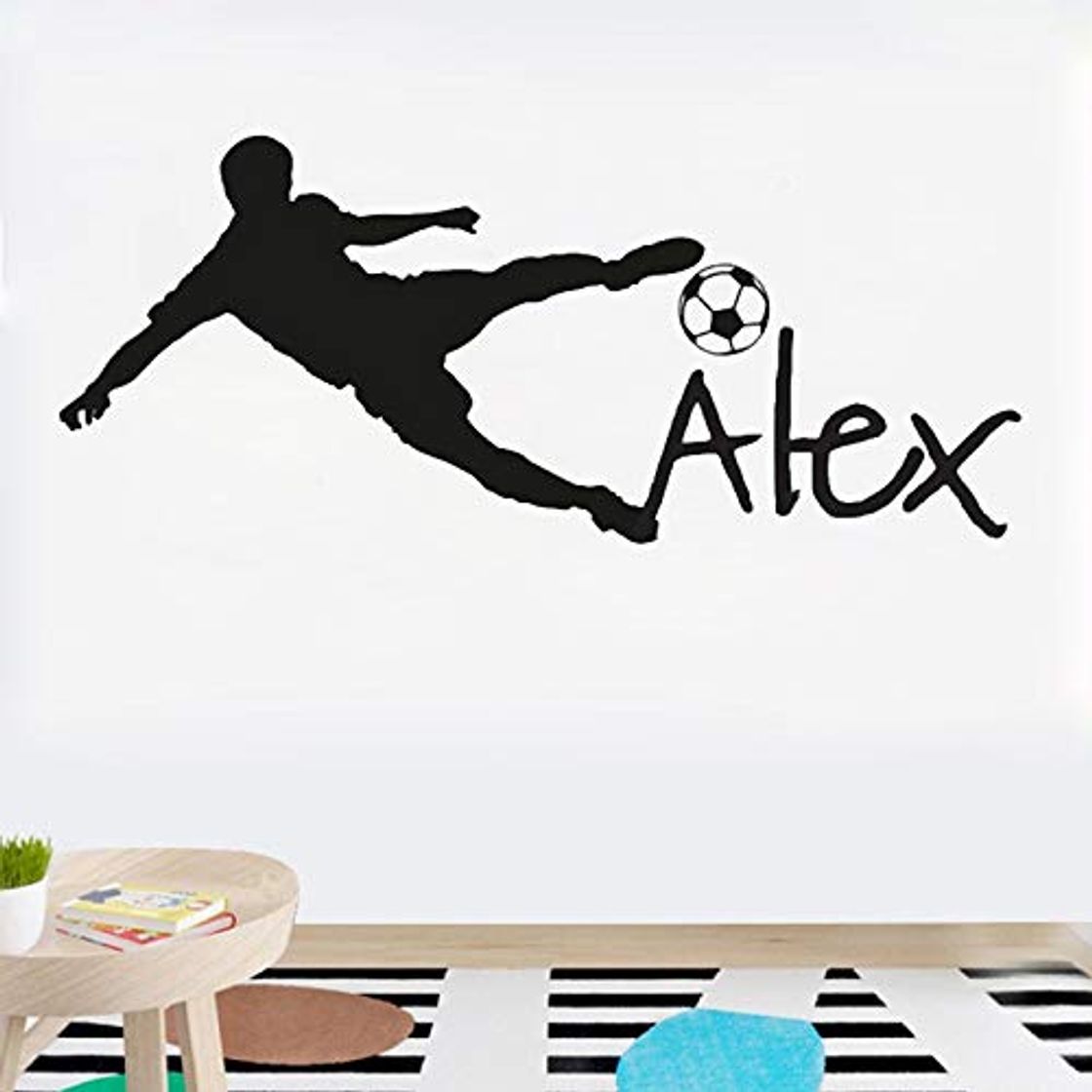 Product YSQARS Nombre Personalizado Balón de fútbol de fútbol Vinilo Tatuajes de Pared Poster Art niños Etiqueta de la Pared decoración de la habitación de los niños Home Decoration42X95Cm