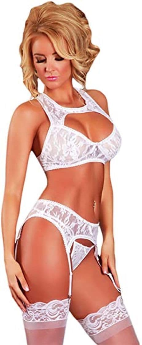 Producto Evelife Mujer Sexy Conjunto de Lencería, Correa Trasera Sexy Encaje Ropa Interior