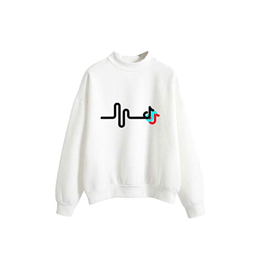 Moda TIK Tok Camiseta Unisex Sudadera Sin Capucha Deporte Mujer Camisa Cuello Alto Blusa Manga Larga Pullover Hip Hop Hoodie Sweatshirt Jumper Top Sueter Jersy Shirt Casual Streetwear C02282WY122XL