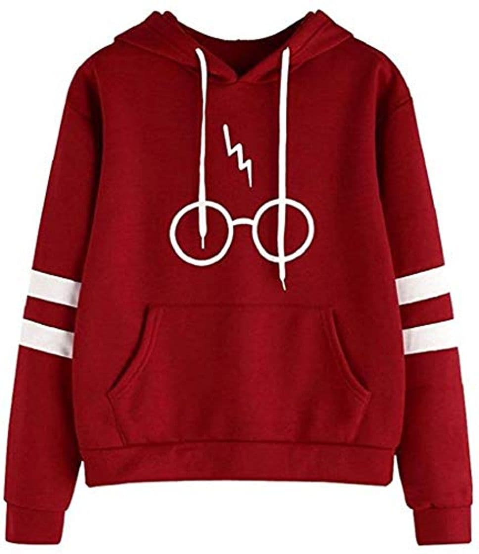 Fashion Minetom Manga larga de la manera autumnn Pullover vidrios imprime sudaderas Rojo ES 38