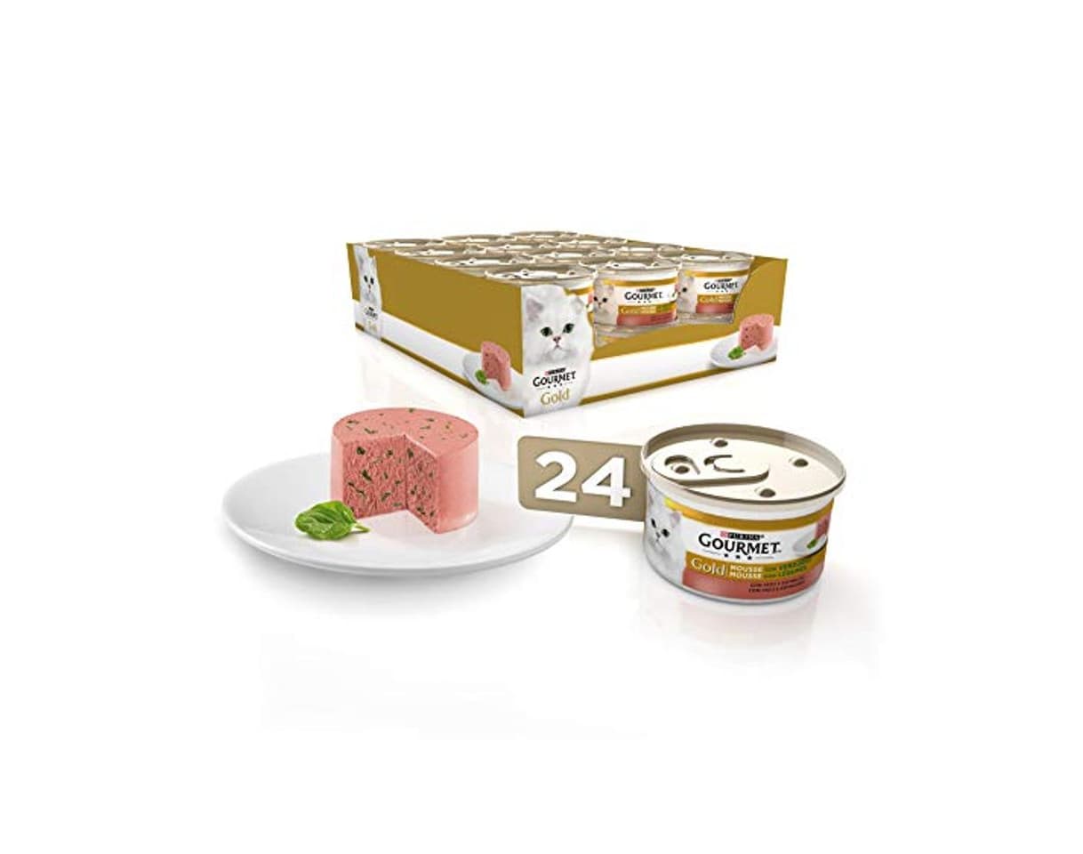 Product Purina Gourmet Gold Mousse comida para gatos con Pato y Espinacas 24 x 85 g