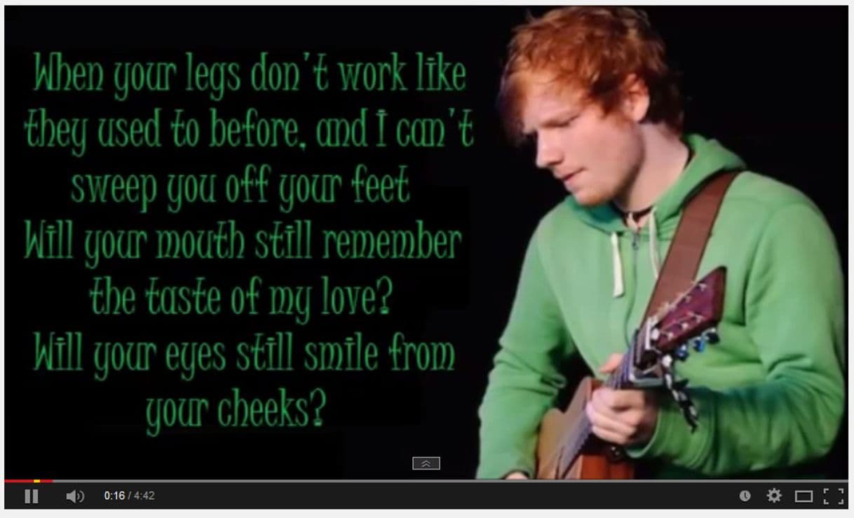 Music Eden sheeran . Thinking out loud