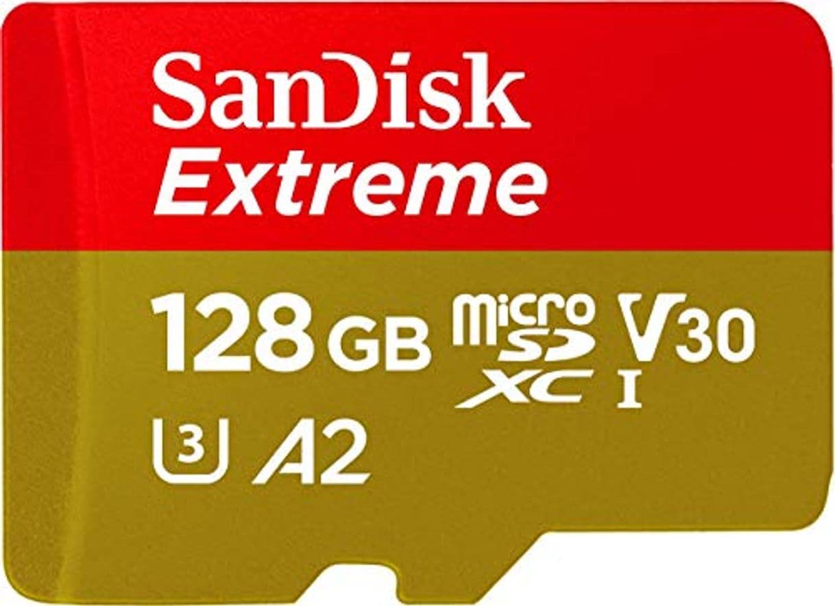 Electrónica SanDisk Extreme - Tarjeta de memoria microSDXC de 128 GB con adaptador SD