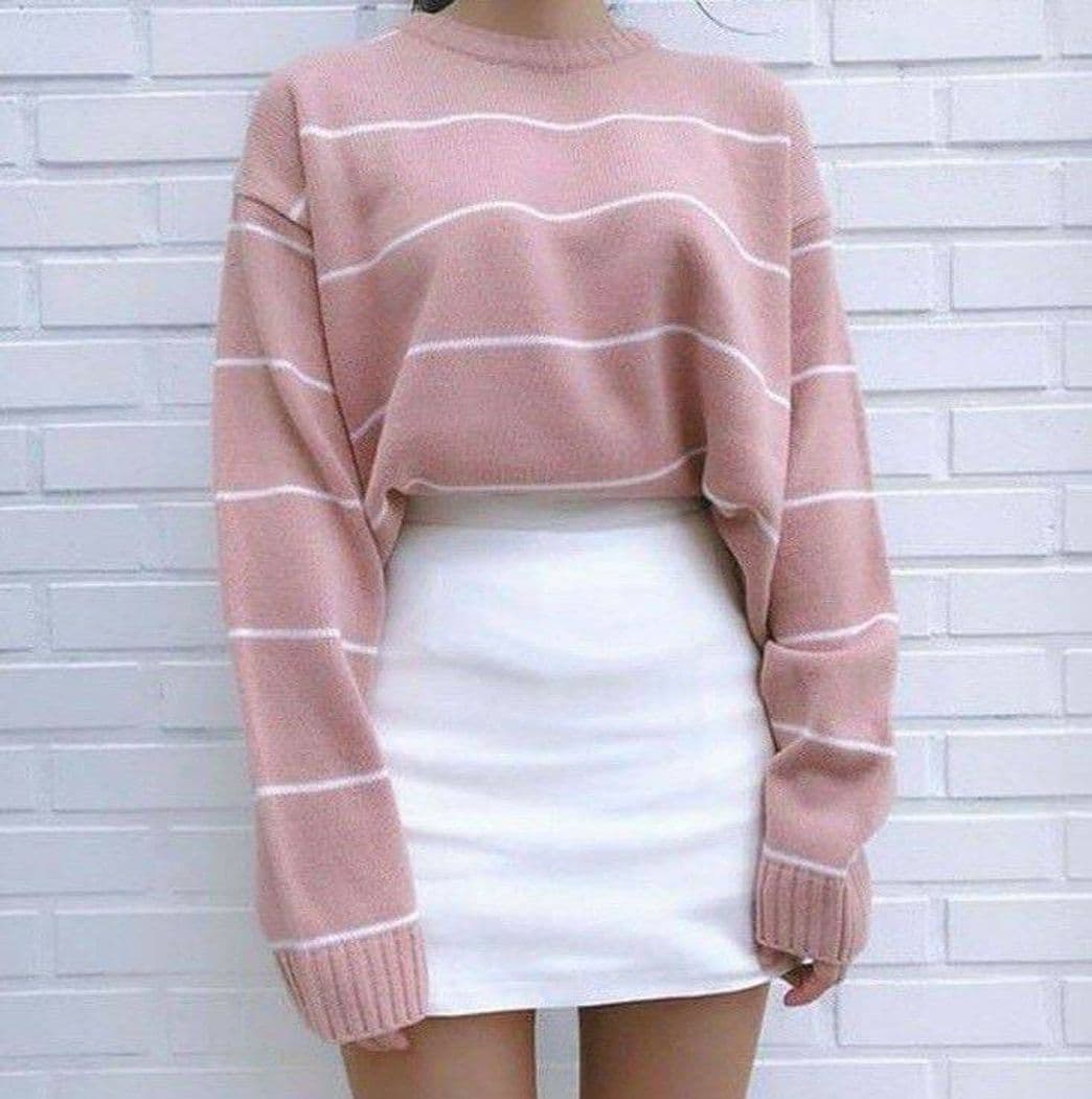 Fashion Roupa Rosa & branco 