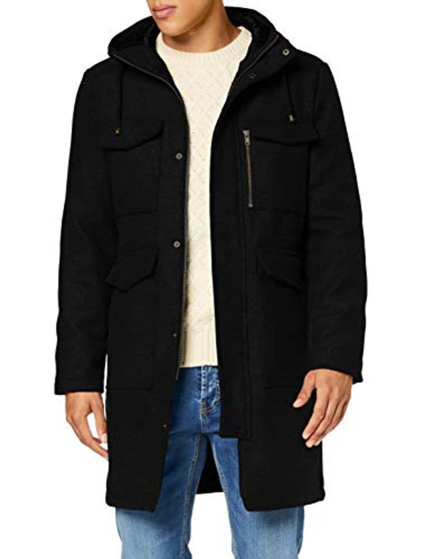 Fashion Marca Amazon - find. Chaqueta Utilitaria Hombre, Negro