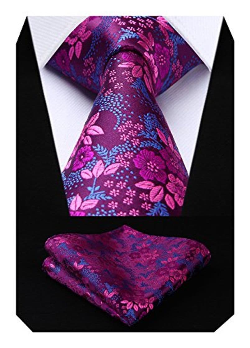 Product HISDERN Extra largo Floral Paisley lazo del panuelo Hombres Corbata & Plaza