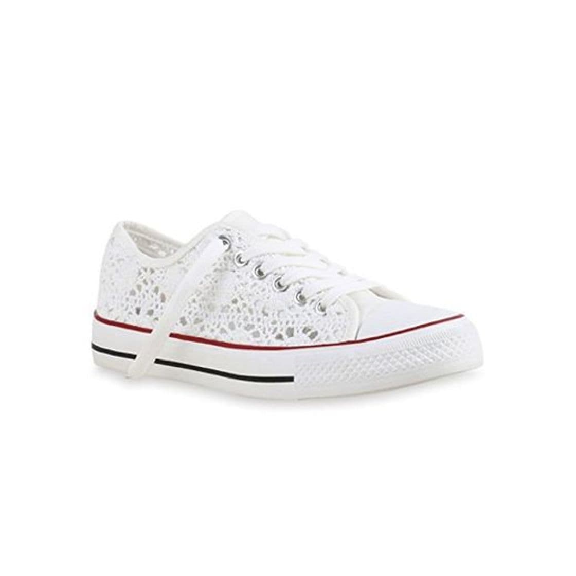 Producto Stiefelparadies Mujer zapas caña Baja Encaje 135342 Blanco 38 Flandell