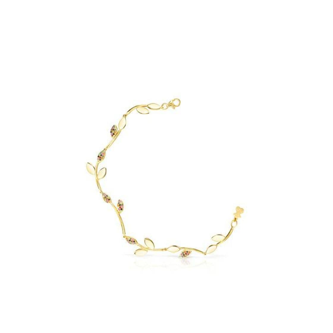 Producto Pulsera Real Mix Leaf de Plata Vermeil con Gemas

Tous