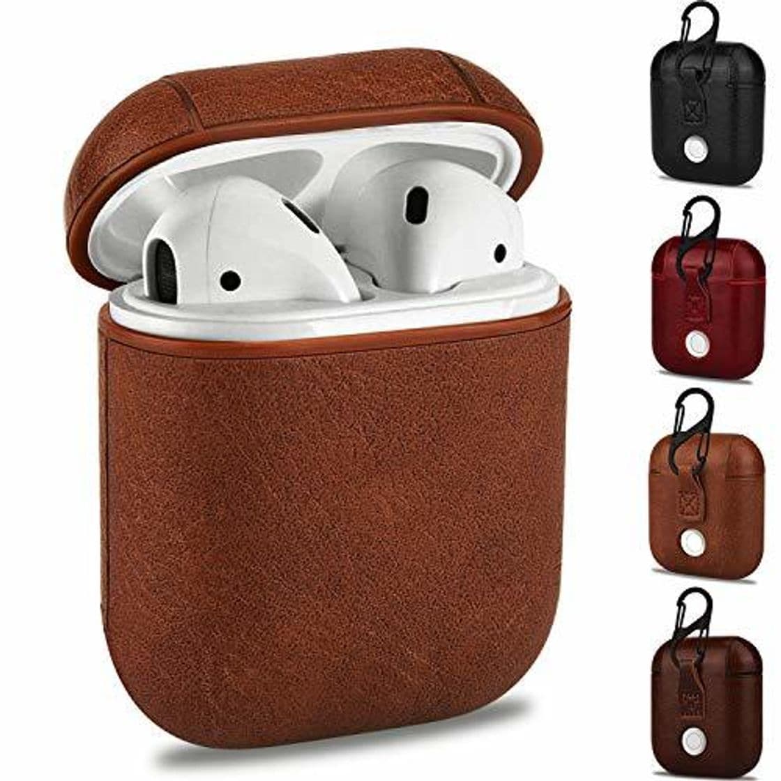 Electrónica AirPods Funda Case Piel Cuero Portátil Ultra Delgado Protección Cover Case Funda