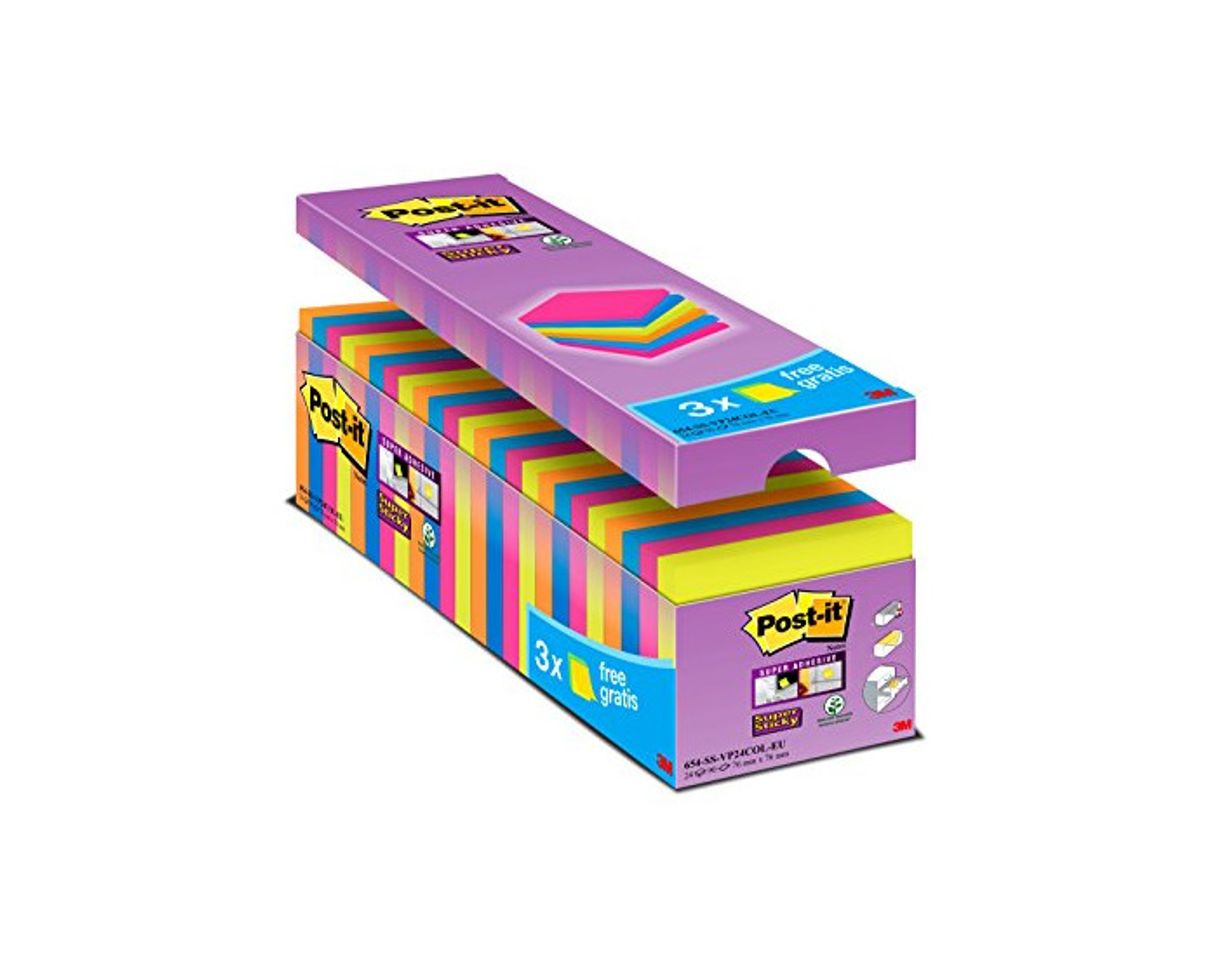 Product 3M Post-It 654-SS-VP24COL-EU - Pack de 24 x 90 notas adhesivas