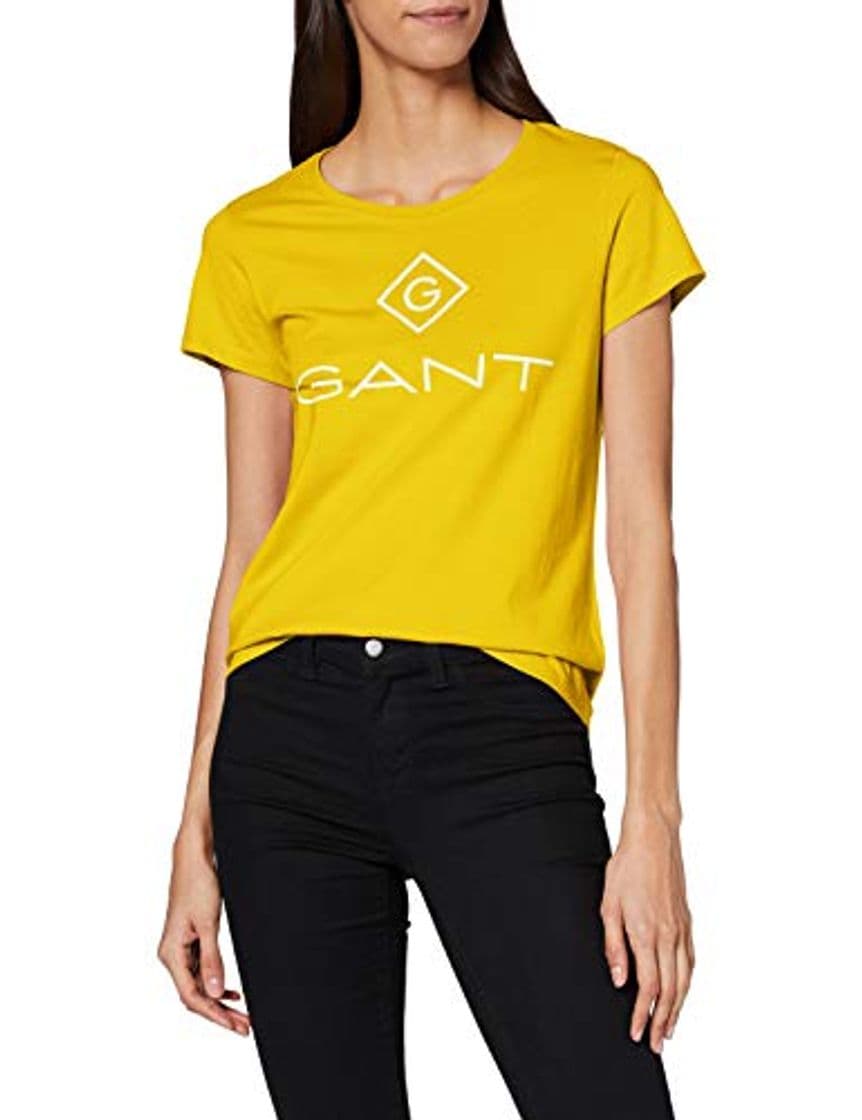 Moda GANT D1 Lock Up SS T-Shirt Camiseta, Amarillo