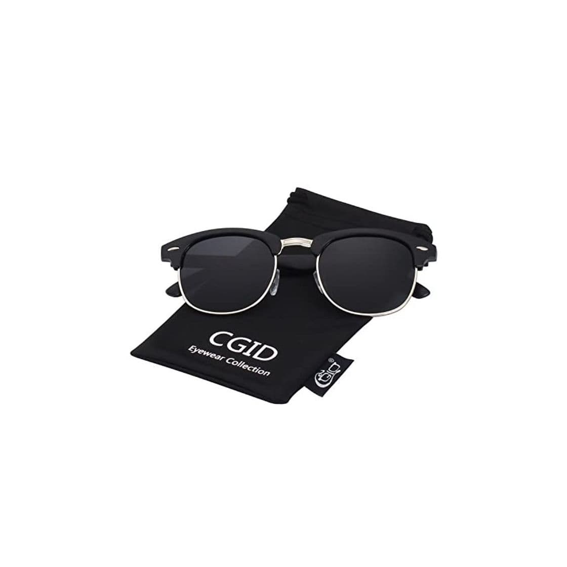 Moda CGID Gafas de sol polarizadas retro medio marco clásico para Hombre y