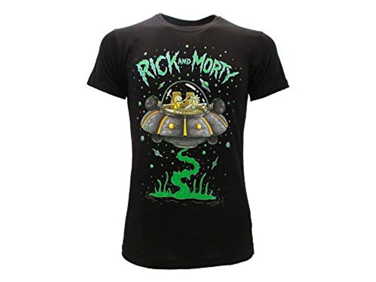 Fashion Fashion UK – Rick and Morty Nave espacial láser Espacio – Camiseta original oficial Negro
 XL