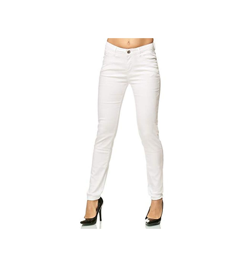 Producto Elara Pantalones para Mujer Jeans Elástico Chunkyrayan Blanco G09-1 White 40