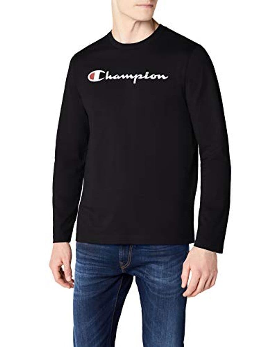 Product Champion Classic Logo para Hombre Camiseta, Negro