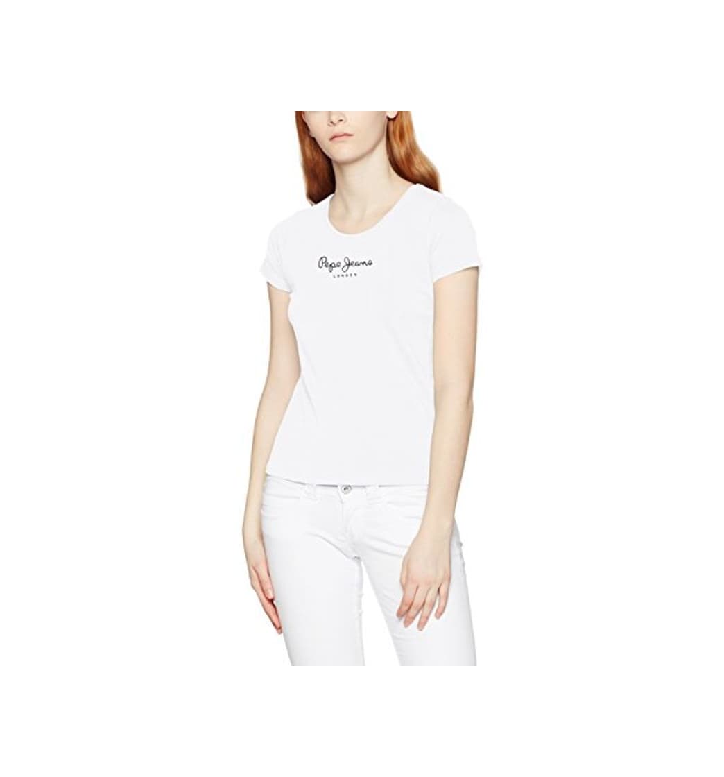 Moda Pepe Jeans New Virginia, Camiseta Para Mujer, Blanco