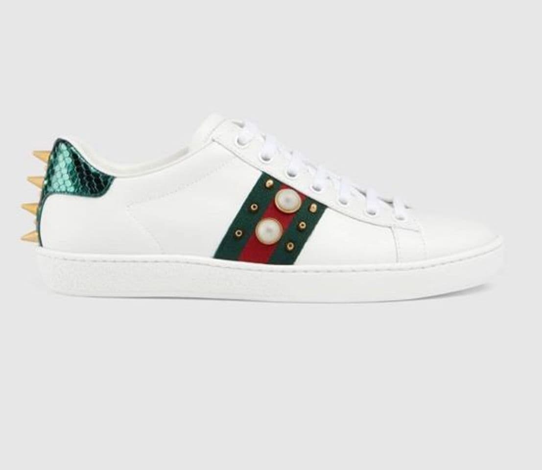 Fashion Women's Ace Sneaker White Leather With Spikes & Studs | GUCCI ...