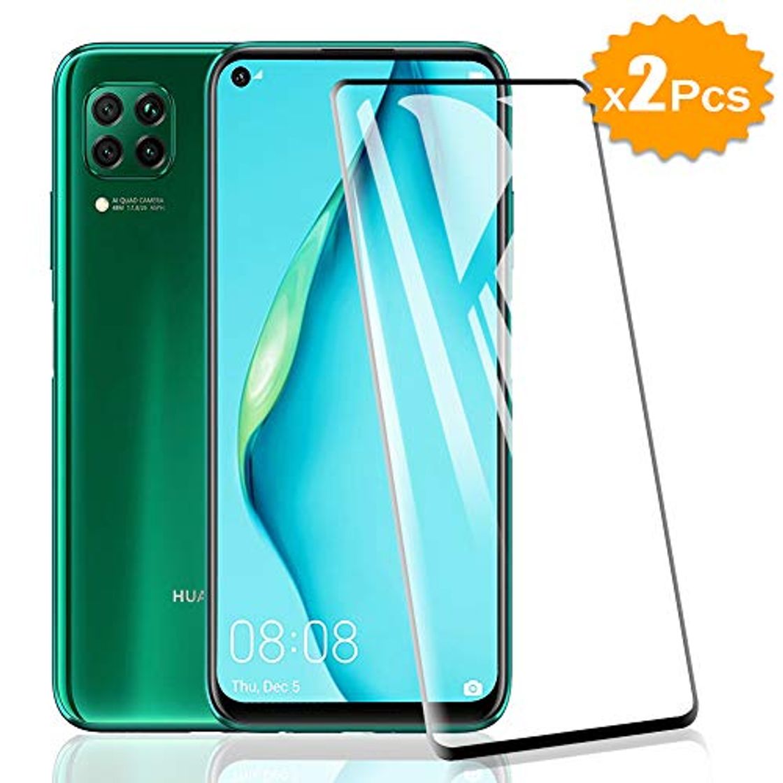 Producto [2 Pack] Amonke Protector de Pantalla para Huawei P40 Lite Cristal Templado