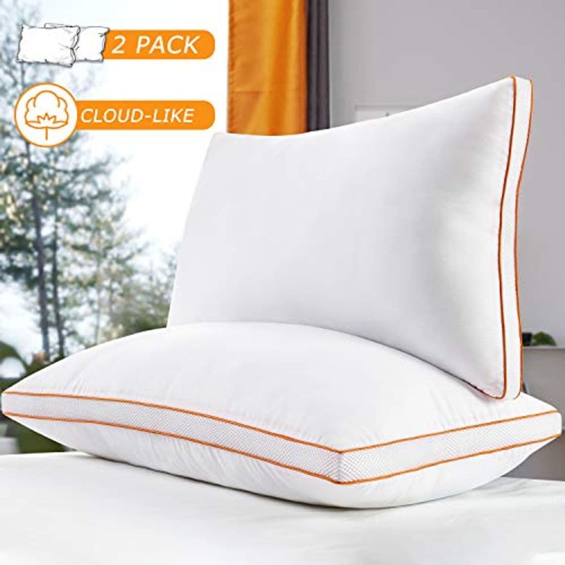 Product Maxzzz Almohadas Antiácaros Pack 2 Almohadas de Hotel 42x70 cm Almohadas Transpirable