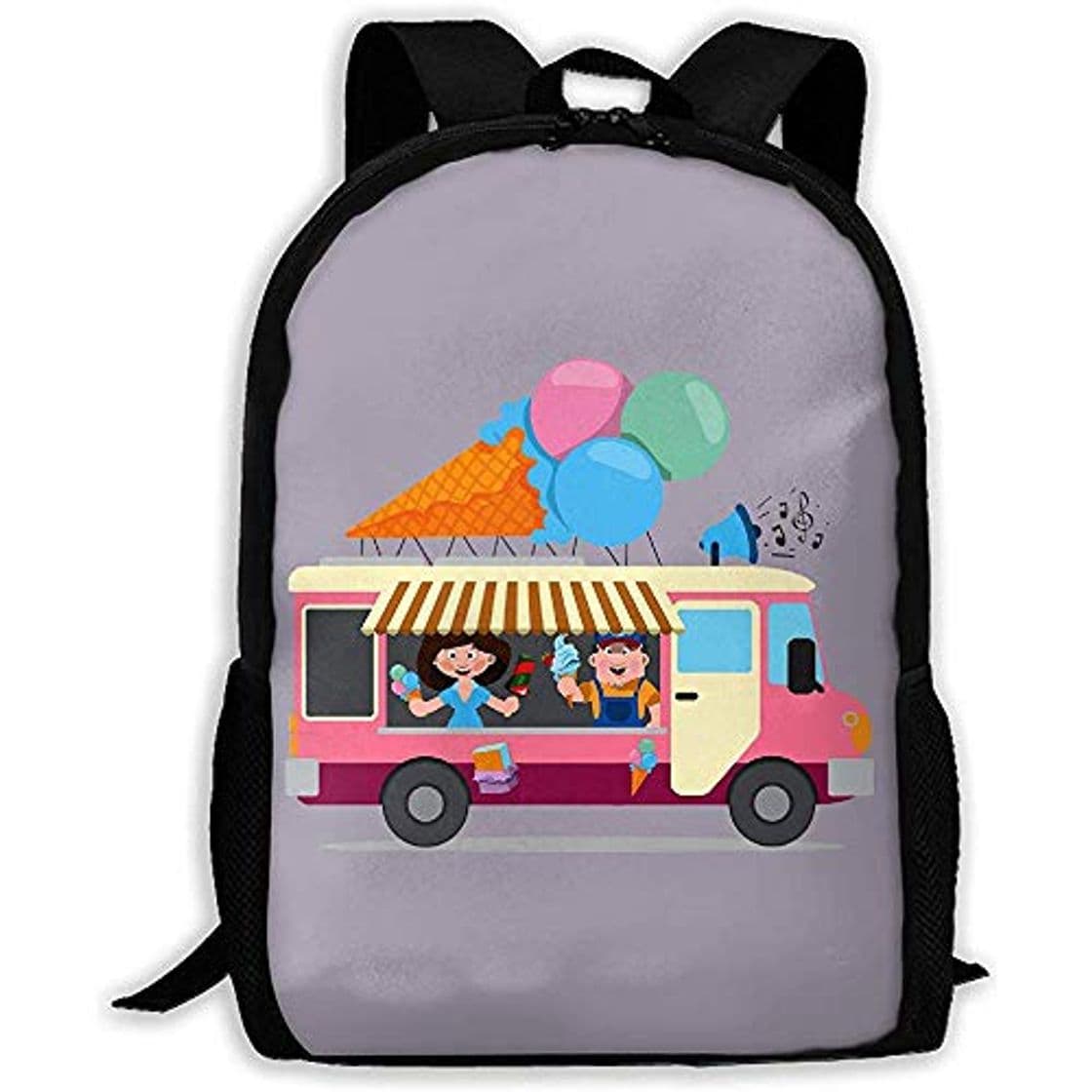 Fashion Fantasy Town Gelato Van Print Adult Backpack Laptop Fashion Leisure Backpa