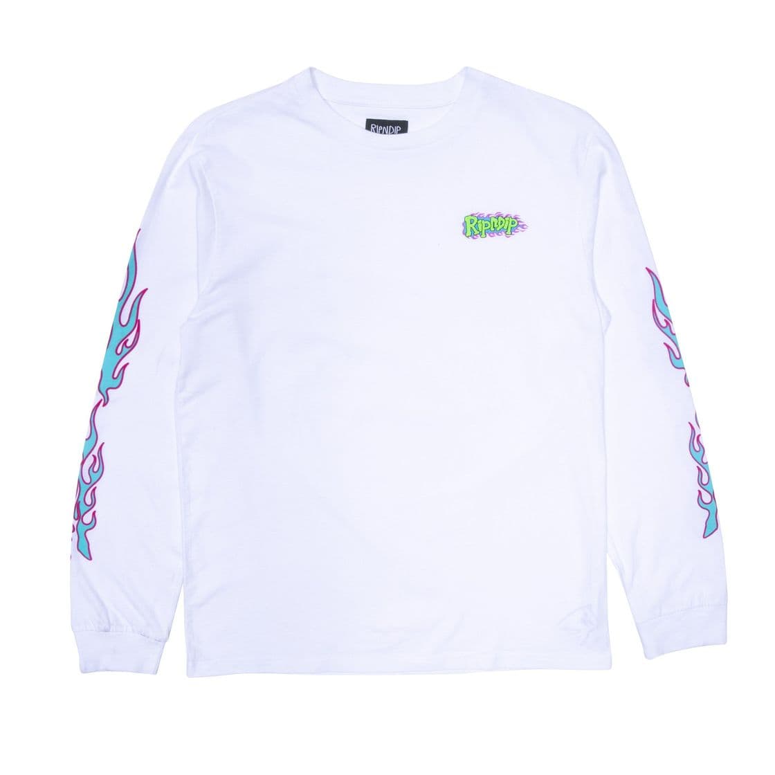 Fashion Flaming Hot L/S (White) - Ripndip - RIPNDIP