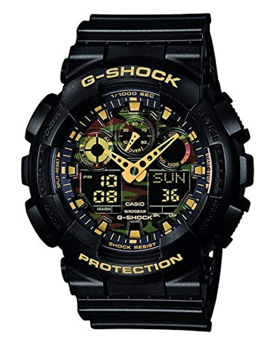 Fashion Casio G-SHOCK Reloj Analógico-Digital, 20 BAR, Negro