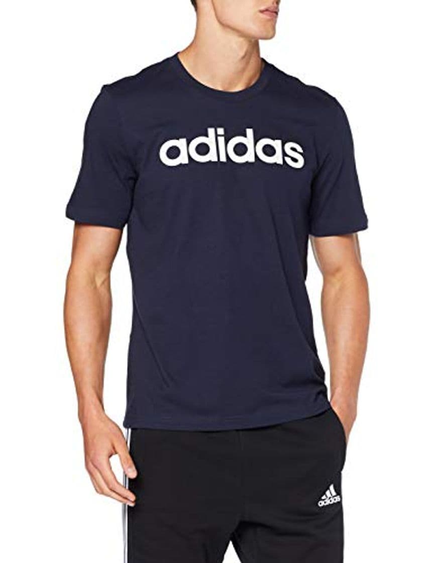 Fashion adidas Essentials Linear Logo tee Camiseta, Hombre, Azul