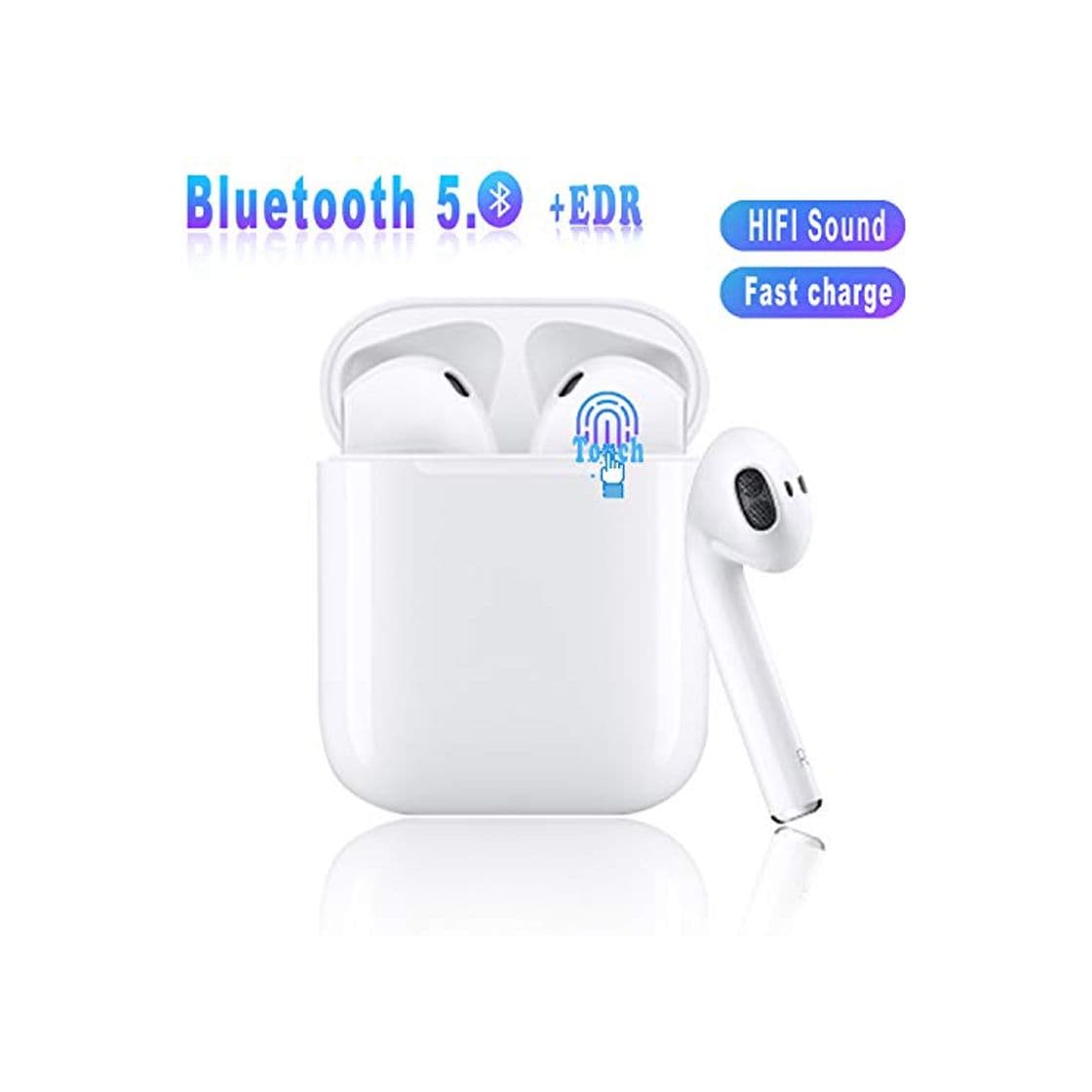 Producto Auriculares inalámbricos,Auriculares Bluetooth 5.0,micrófono y Caja de Carga incorporados,emparejamiento automático emergente,Compatible con