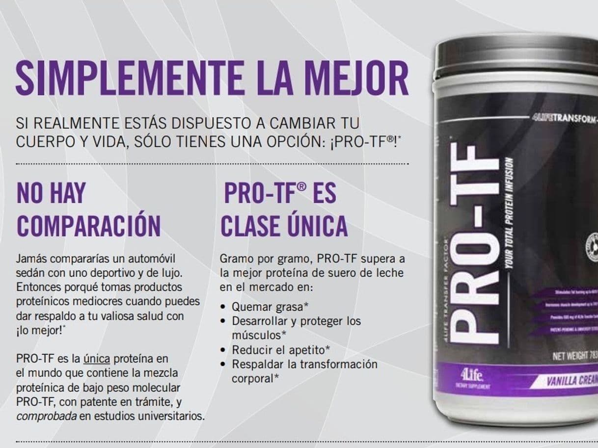 Producto PRO-TF Vanilla Cream