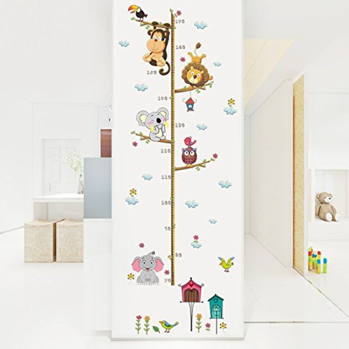 Product Pegatina pared medidor altura animales para dormitorios bebes infantiles cuartos de juegos de OPEN BUY