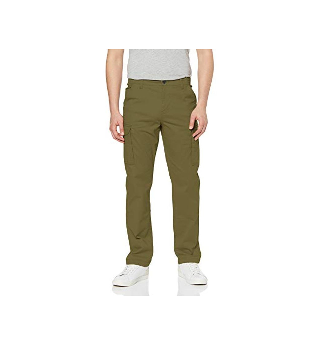 Moda Marca Amazon - MERAKI Pantalones Cargo Rectos Hombre, Verde