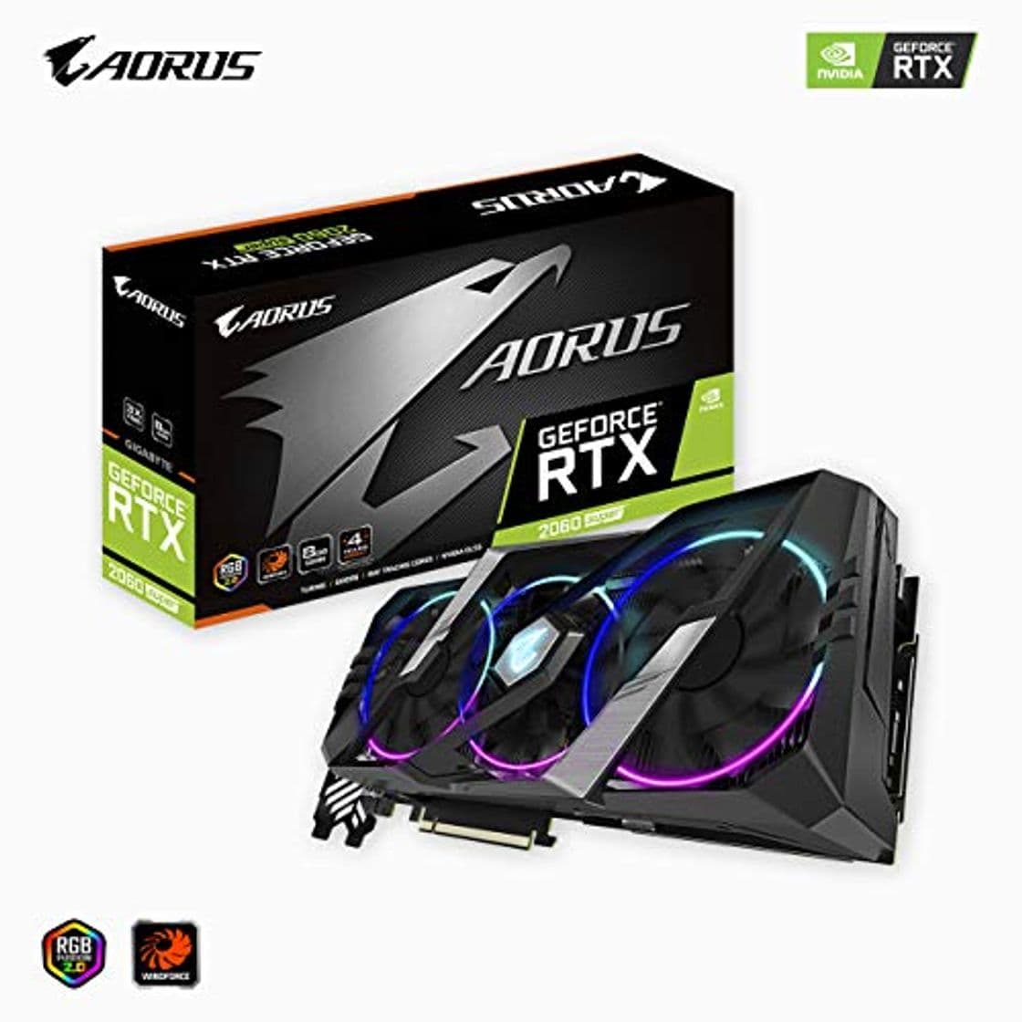 Electrónica Gigabyte Nvidia RTX2060 Super Aorus 8G Fan GDDR6 DP/HDMI PCI Express tarjeta