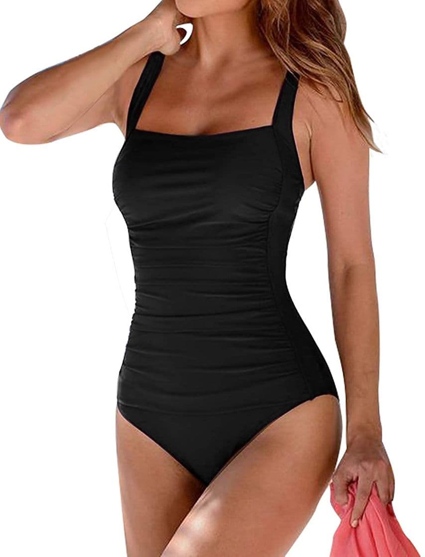 Fashion Leslady Banadores Mujer Reductores Mujer Color sólido Traje de baño Bandeau Monokini Body Shaping Correa de Hombro Ajustable Trajes de una Pieza