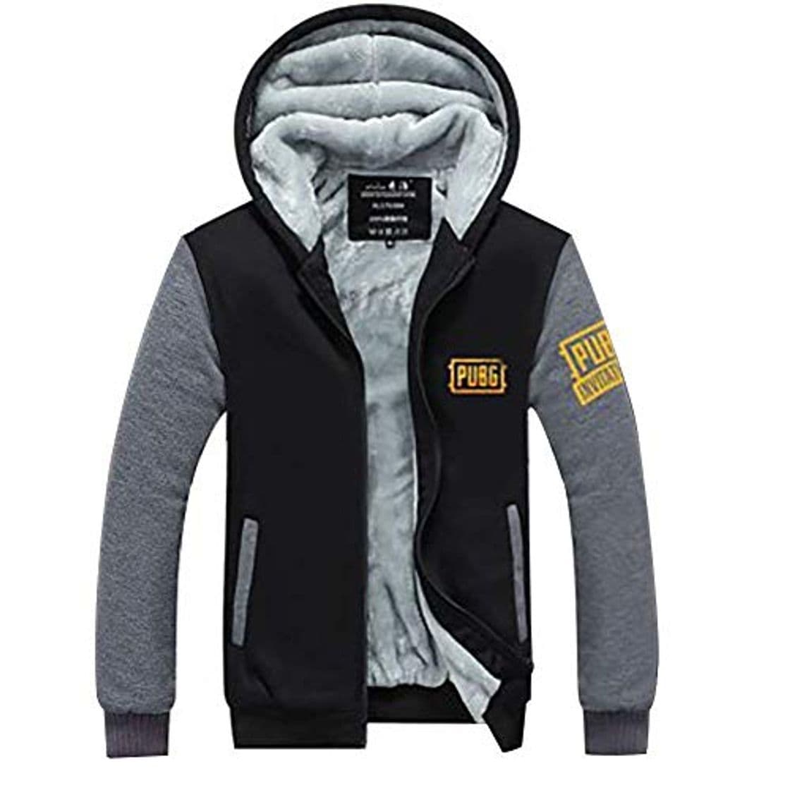 Fashion Pubg Hoodie Jacket Mens Winter Warm Coat Cremallera Sudadera con Ropa de