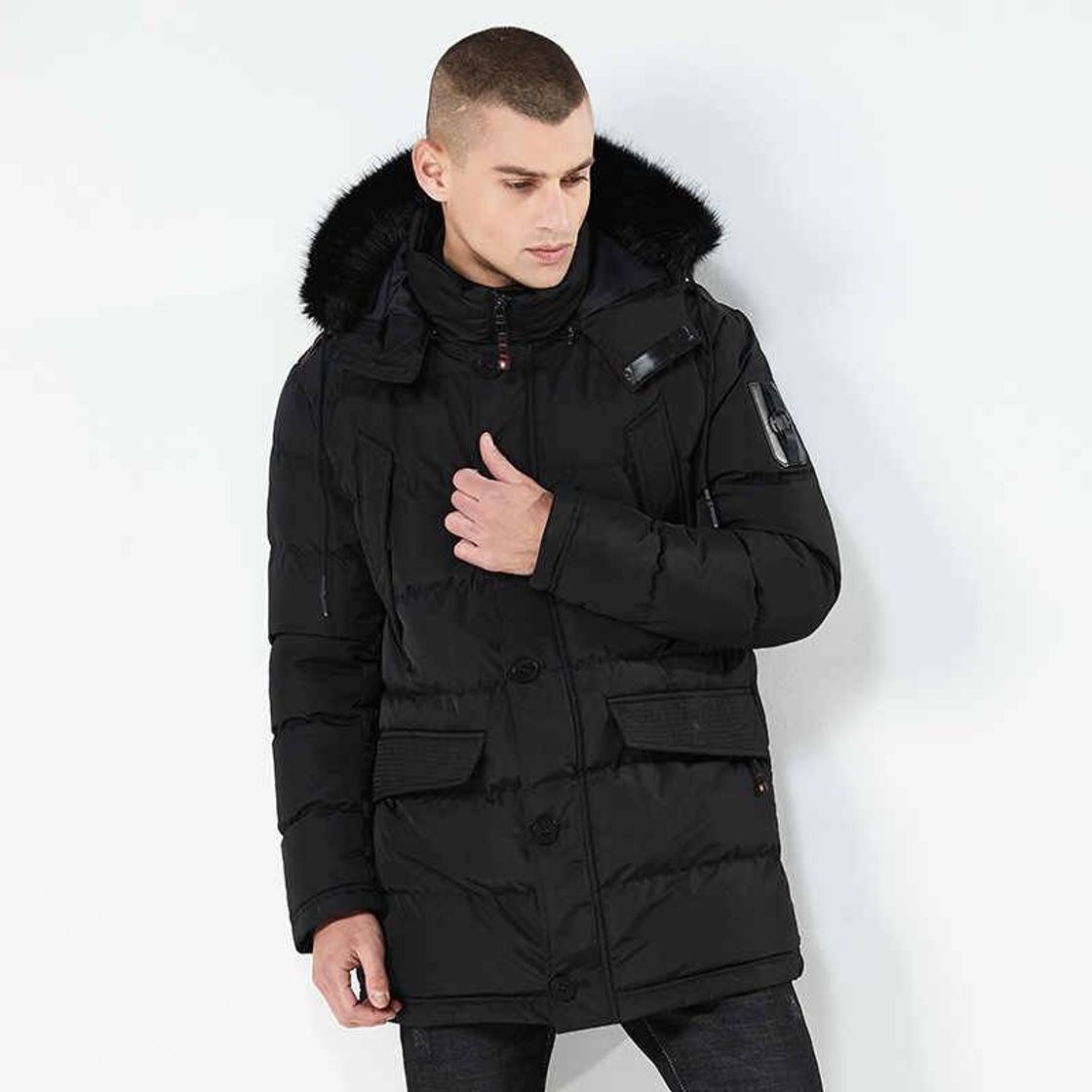 Fashion Parka Hombre Oscura Temporada Invierno