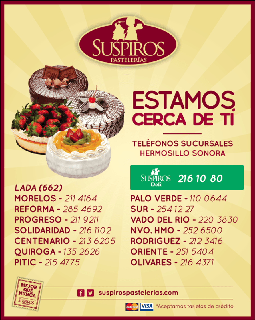 Restaurantes SUSPIROS PASTELERÍAS