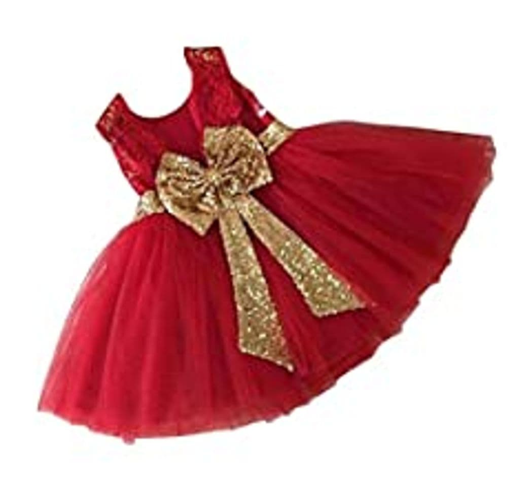 Fashion Inlefen Girls Bowknot Lace Princess Skirt Summer Sequins Vestidos para bebés niños