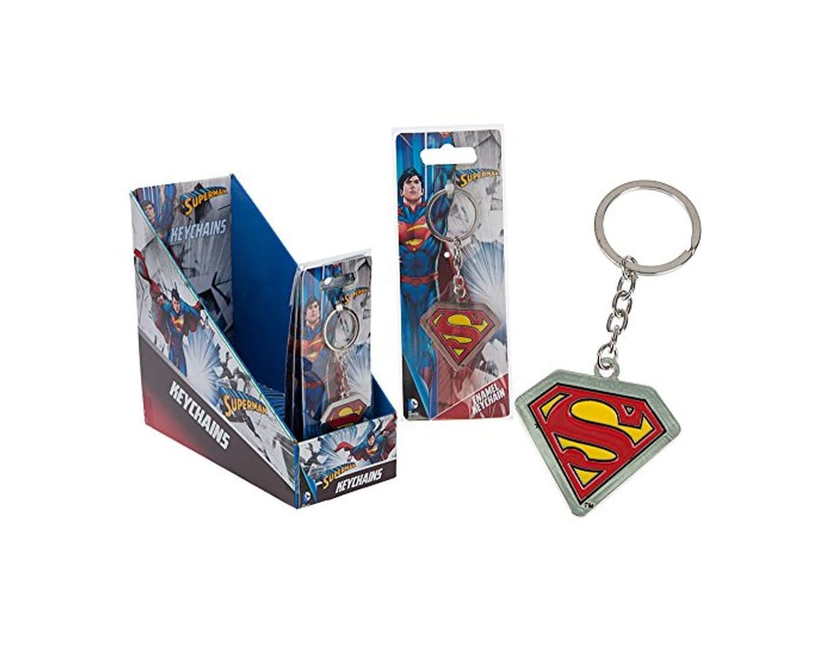 Fashion Joy Toy 301025 Superman Logo Metal Clave Cadenas sobre Tarjeta de Plato de Soporte en una Pantalla