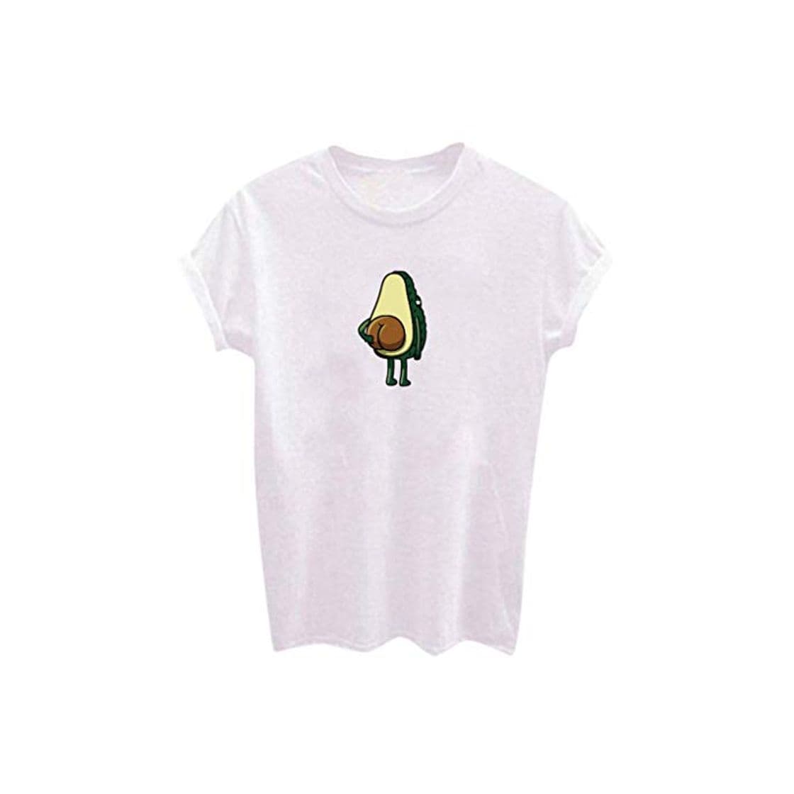 Producto TOPKEAL Linda Camiseta Divertido Color Liso de Manga Corta Top con Estampada de Aguacate Dibujo de Mujer para Jovenncita