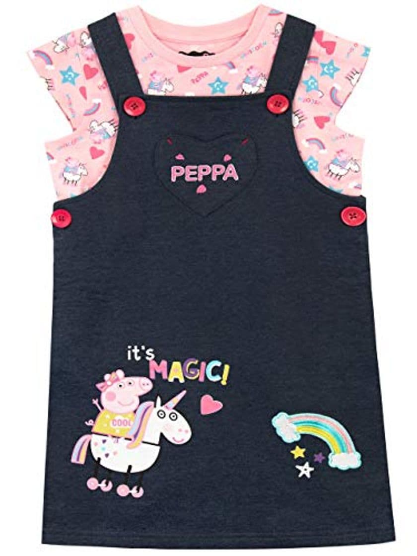 Moda Peppa Pig Set de Overol para Niñas Unicornio Multicolor 2