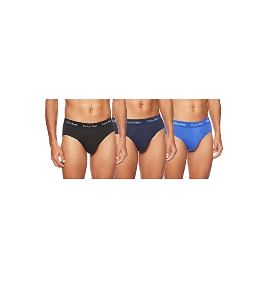 Moda Calvin Klein Cotton Stretch-3er Tanga, Azul