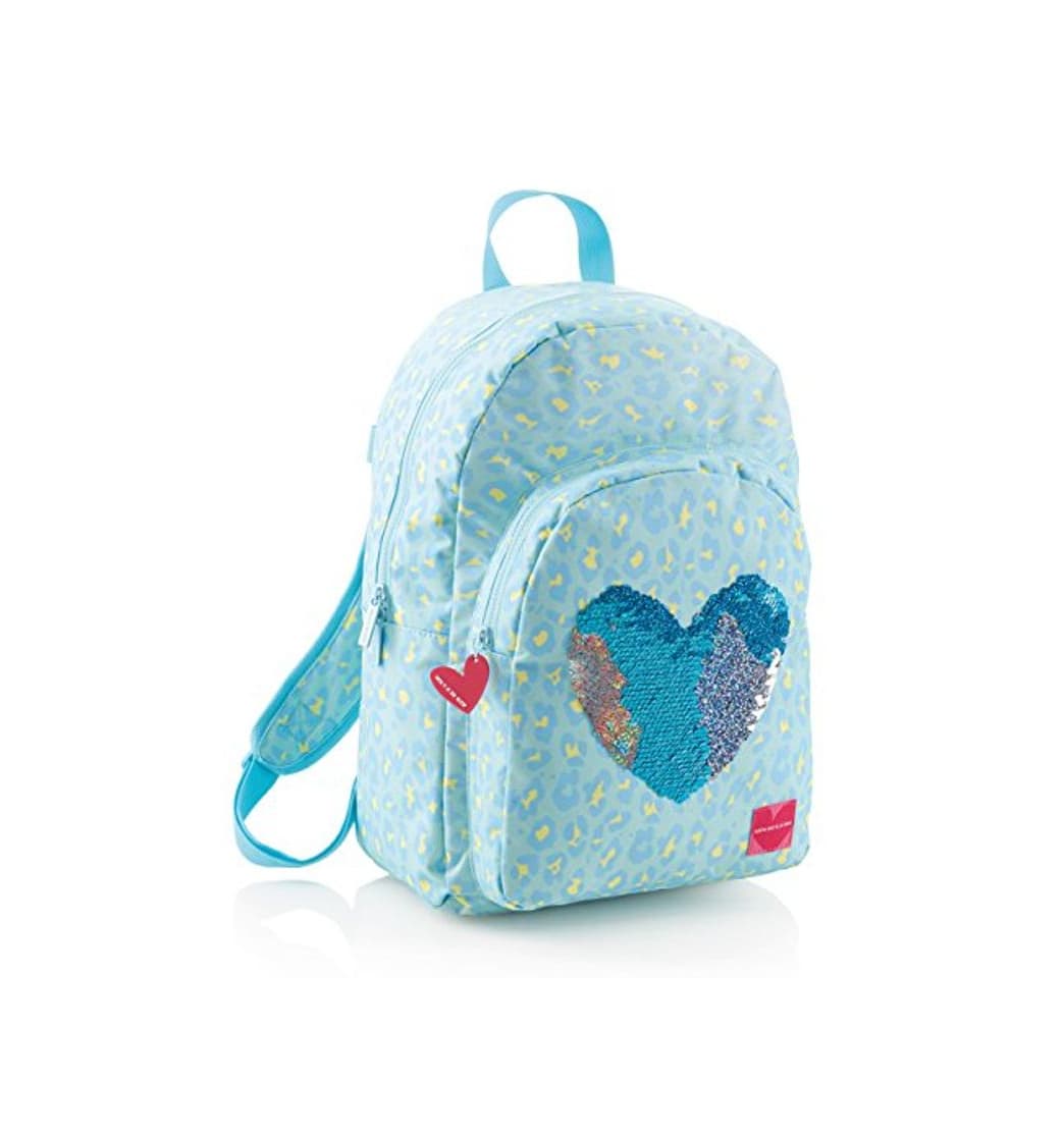 Producto Agatha Ruiz de la Prada-16857 Mochila Grande, Piel Lentejuelas, Color Azul, 42