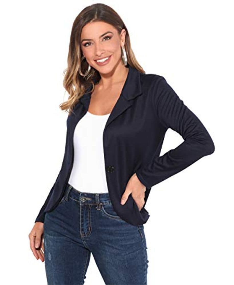 Fashion KRISP Chaqueta Mujer Vestir Casual Elegante Básica Blazer Talla Grande Traje Manga