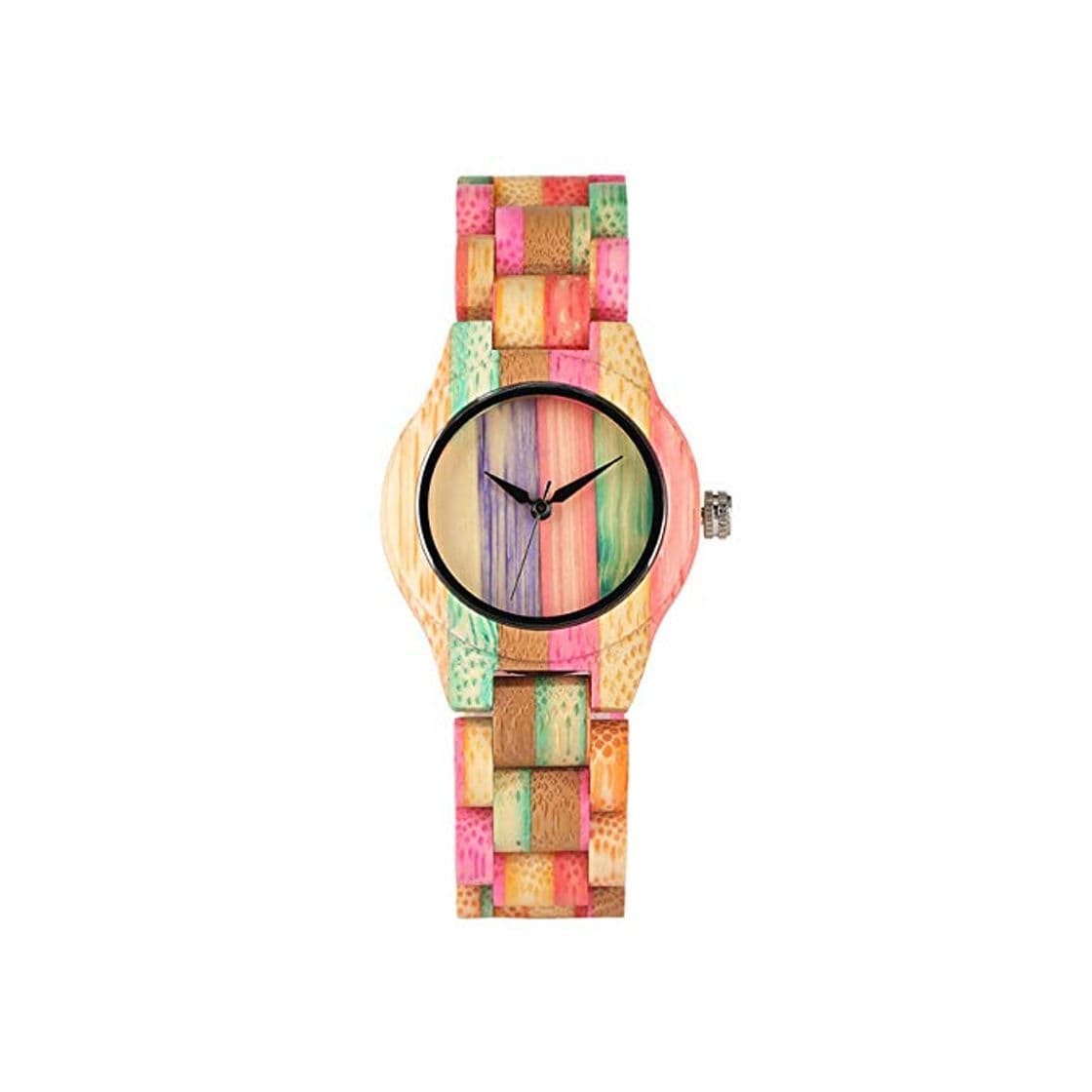 Product WFE&QFN Reloj de Madera Relojes de Madera para Mujer Reloj de Pulsera de Madera Ultraligero de Cuarzo Reloj para Mujer Pantalla Colorida única Relojes de Pulsera de Madera completos minimali