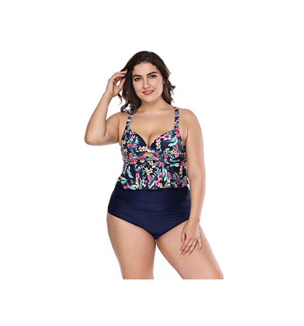 Moda FeelinGirl Mujer Traje de Baño Bikini Estilo de Selva Tropical Talla Grande